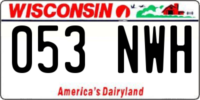 WI license plate 053NWH
