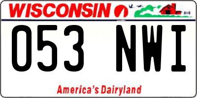 WI license plate 053NWI