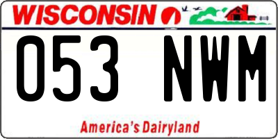 WI license plate 053NWM