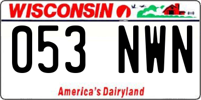 WI license plate 053NWN