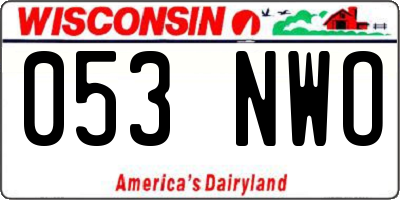WI license plate 053NWO