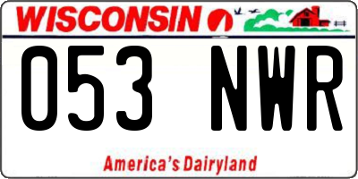 WI license plate 053NWR