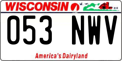 WI license plate 053NWV
