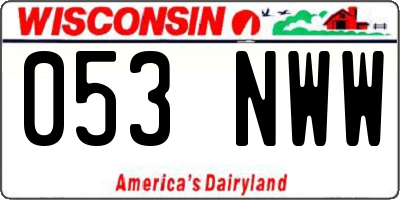 WI license plate 053NWW