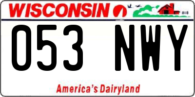 WI license plate 053NWY