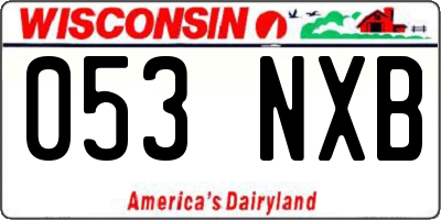 WI license plate 053NXB