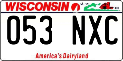 WI license plate 053NXC