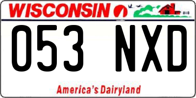 WI license plate 053NXD