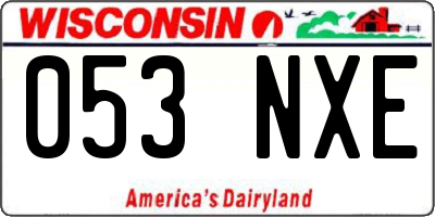 WI license plate 053NXE