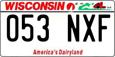 WI license plate 053NXF