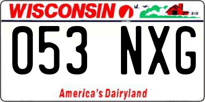 WI license plate 053NXG