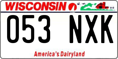WI license plate 053NXK