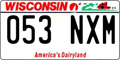 WI license plate 053NXM
