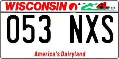 WI license plate 053NXS