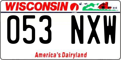 WI license plate 053NXW