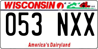 WI license plate 053NXX