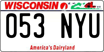 WI license plate 053NYU