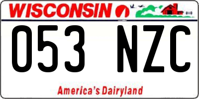 WI license plate 053NZC
