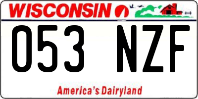WI license plate 053NZF