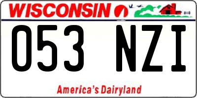 WI license plate 053NZI