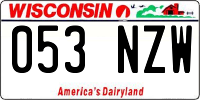 WI license plate 053NZW