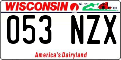 WI license plate 053NZX