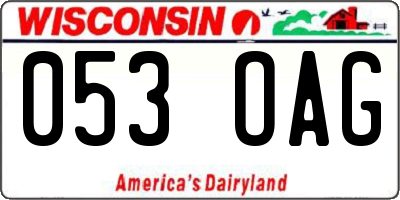 WI license plate 053OAG