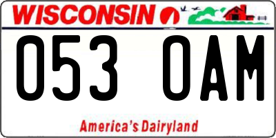 WI license plate 053OAM