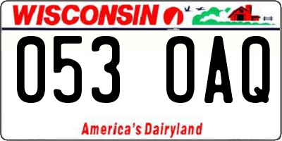 WI license plate 053OAQ