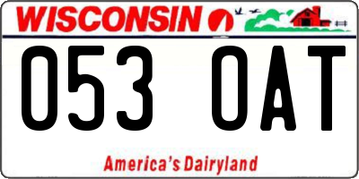 WI license plate 053OAT