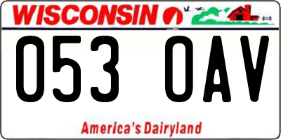 WI license plate 053OAV