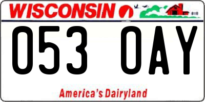 WI license plate 053OAY