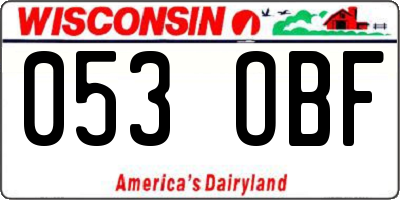 WI license plate 053OBF