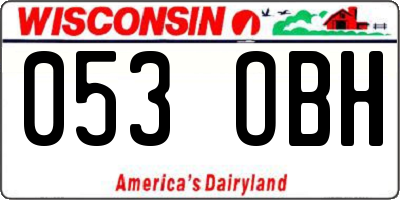WI license plate 053OBH