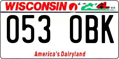 WI license plate 053OBK