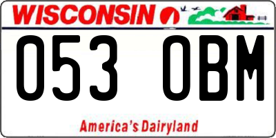 WI license plate 053OBM