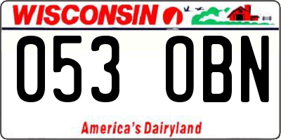 WI license plate 053OBN