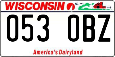WI license plate 053OBZ