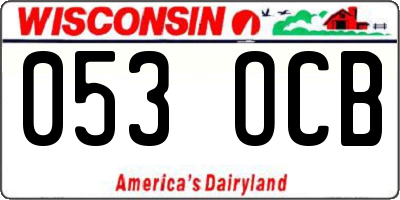 WI license plate 053OCB