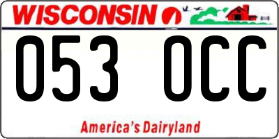 WI license plate 053OCC
