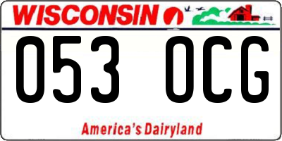 WI license plate 053OCG