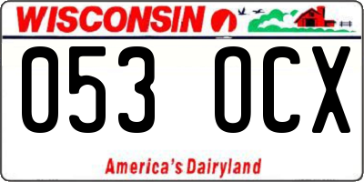 WI license plate 053OCX