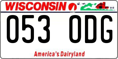 WI license plate 053ODG