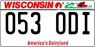WI license plate 053ODI