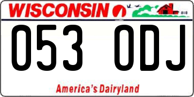 WI license plate 053ODJ