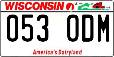 WI license plate 053ODM