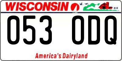 WI license plate 053ODQ