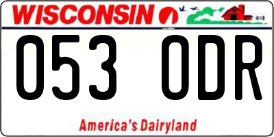 WI license plate 053ODR