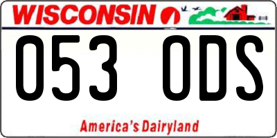 WI license plate 053ODS