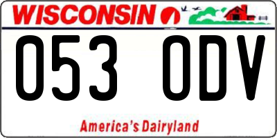 WI license plate 053ODV